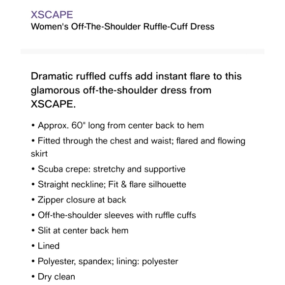XSCAPE Off-Shoulder Ruffle-Cuff Dress - Picture 14 of 16